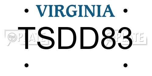 TSDD83 Virginia License Plate