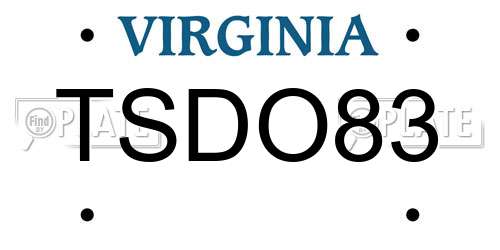 TSDO83 Virginia License Plate