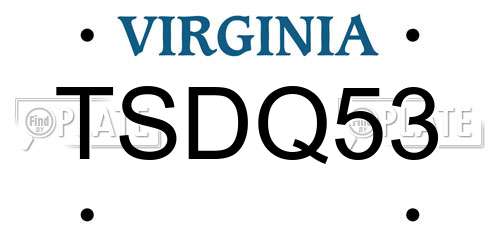 TSDQ53 Virginia License Plate