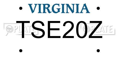 TSE20Z Virginia License Plate