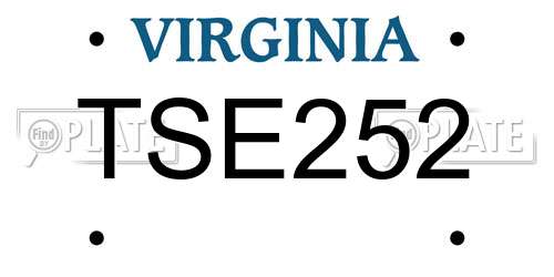 TSE252 Virginia License Plate
