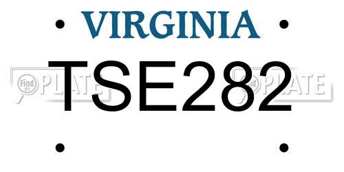 TSE282 Virginia License Plate