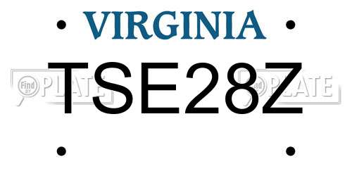 TSE28Z Virginia License Plate