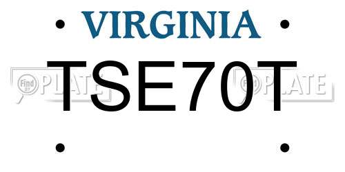 TSE70T Virginia License Plate