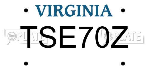TSE70Z Virginia License Plate
