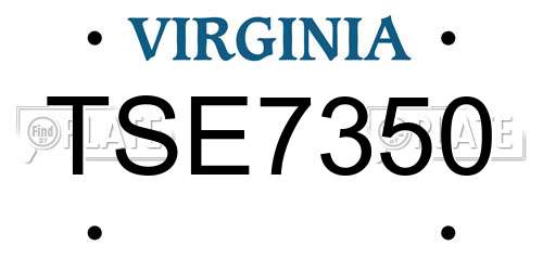 TSE7350 Virginia License Plate
