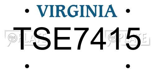 TSE7415 Virginia License Plate