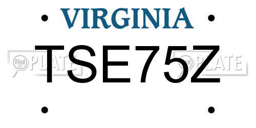 TSE75Z Virginia License Plate