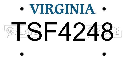 TSF4248 Virginia License Plate