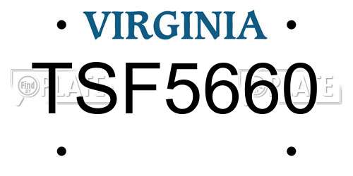 TSF5660 Virginia License Plate