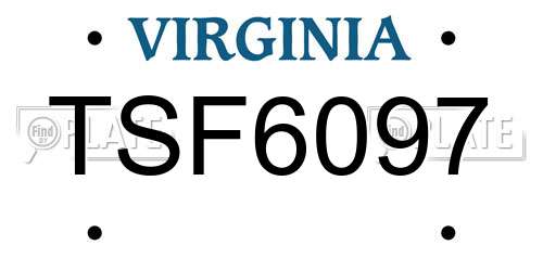 TSF6097 Virginia License Plate