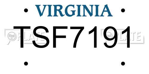 TSF7191 Virginia License Plate