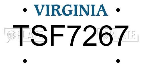 TSF7267 Virginia License Plate