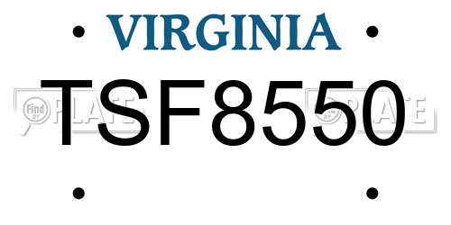 TSF8550 Virginia License Plate