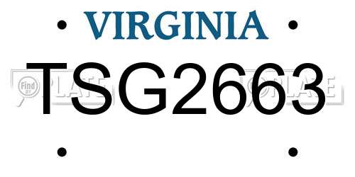 TSG2663 Virginia License Plate