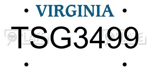 TSG3499 Virginia License Plate
