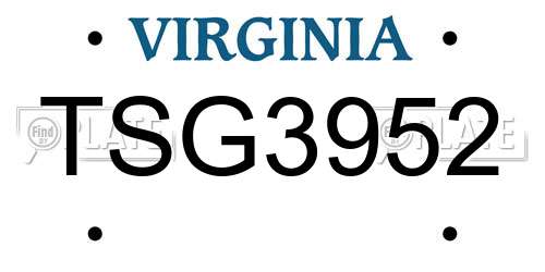 TSG3952 Virginia License Plate
