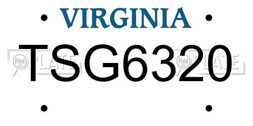 TSG6320 Virginia License Plate