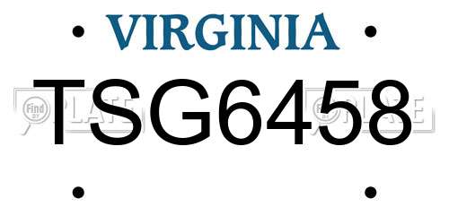 TSG6458 Virginia License Plate