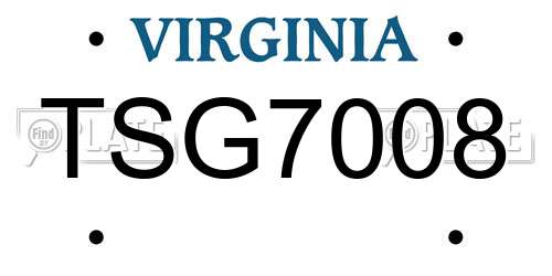 TSG7008 Virginia License Plate