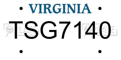 TSG7140 Virginia License Plate