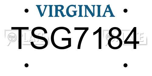 TSG7184 Virginia License Plate