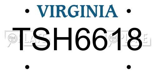 TSH6618 Virginia License Plate