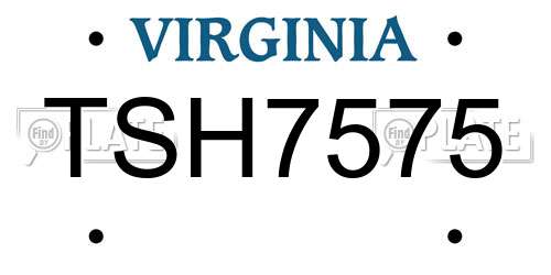 TSH7575 Virginia License Plate