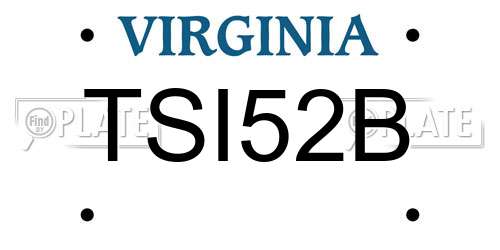 TSI52B Virginia License Plate