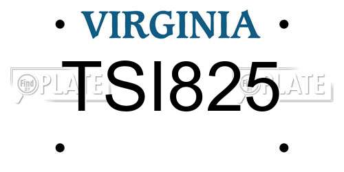 TSI825 Virginia License Plate