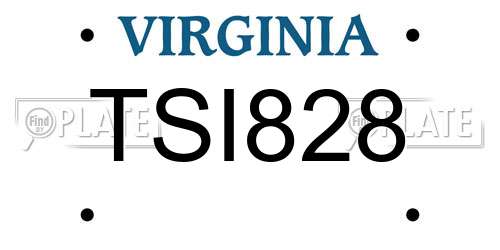 TSI828 Virginia License Plate