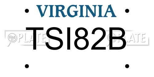 TSI82B Virginia License Plate