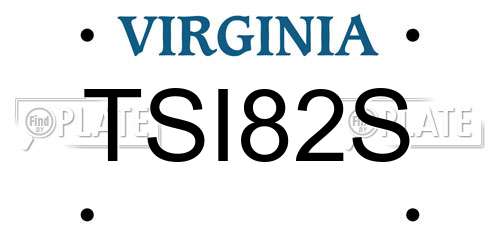 TSI82S Virginia License Plate