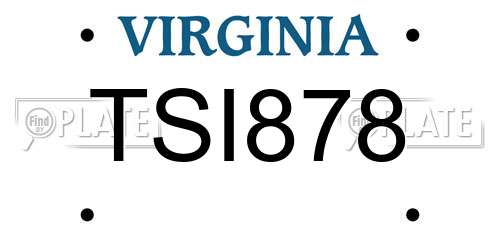 TSI878 Virginia License Plate