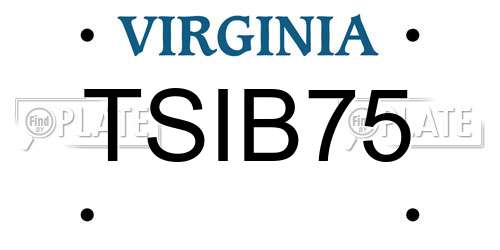 TSIB75 Virginia License Plate