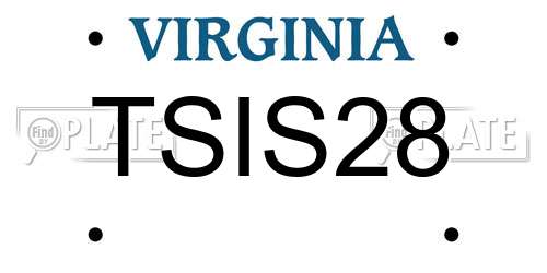TSIS28 Virginia License Plate