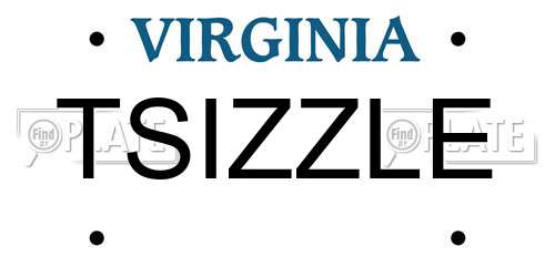 TSIZZLE Virginia License Plate