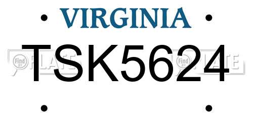 TSK5624 Virginia License Plate