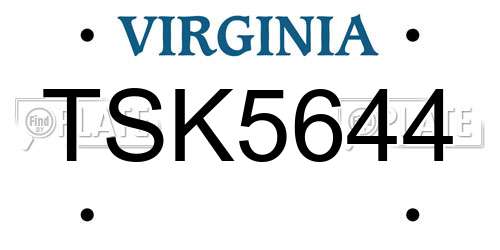 TSK5644 Virginia License Plate
