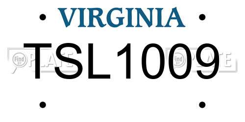 TSL1009 Virginia License Plate