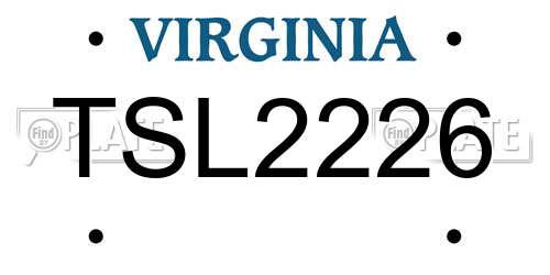 TSL2226 Virginia License Plate