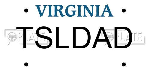 TSLDAD Virginia License Plate