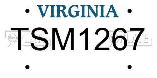 TSM1267 Virginia License Plate