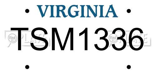 TSM1336 Virginia License Plate