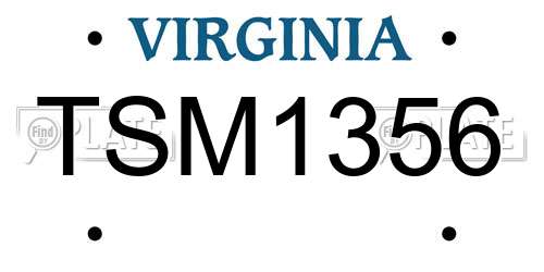 TSM1356 Virginia License Plate