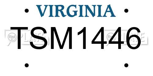 TSM1446 Virginia License Plate