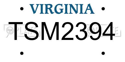 TSM2394 Virginia License Plate