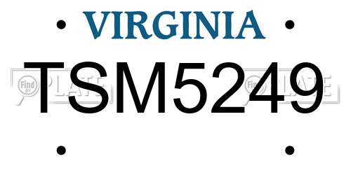 TSM5249 Virginia License Plate