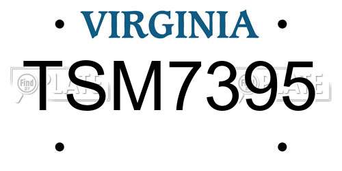 TSM7395 Virginia License Plate