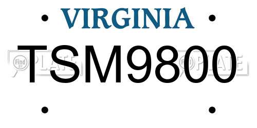 TSM9800 Virginia License Plate